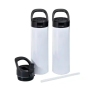 20oz Skinny Straight Sublimation White Blank Tumbler with Handle Screw Portable Sippy up Lid Water Bottle for Heat Press