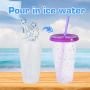 REUSABLE 25oz Plastic Cups Single Layer Cold Color Change Changing Personalization Tumbler Mugs Food Grade PP