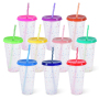 REUSABLE 25oz Plastic Cups Single Layer Cold Color Change Changing Personalization Tumbler Mugs Food Grade PP
