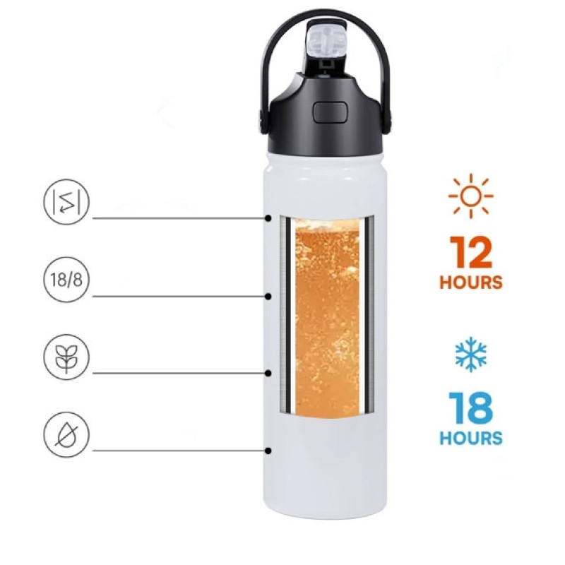 New 22oz Sublimation Blank Stainless Steel Insulation Travel Mug Coffee Dupe Tumbler Water Bottle with Leak Proof Lids