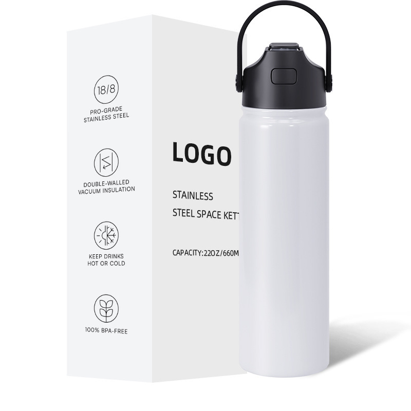 New 22oz Sublimation Blank Stainless Steel Insulation Travel Mug Coffee Dupe Tumbler Water Bottle with Leak Proof Lids