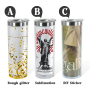 New 20oz Double Wall Snow Globe Tumbler Plastic Inner Stainless Steel Tumbler Pre-Drilled for Glitter DIY Personalized