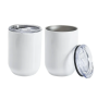 US Warehouse 12oz Sublimation White Straight Wine Tumbler Egg Stainless Steel Double Walled Shaped Cup Wine Tumbler With Lid