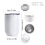 US Warehouse 12oz Sublimation White Straight Wine Tumbler Egg Stainless Steel Double Walled Shaped Cup Wine Tumbler With Lid