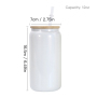RTS US Warehouse in Stock 16oz Sublimation Shimmer White Glitter Glass Can with Bamboo Lid Sublimation Bottle Blanks 25PCS/CTN