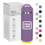 Custom 20oz Straw Lid Stainless Steel Vacuum Insulated Water Bottle Iced Coffee Tumbler Cup with Handle and Straw