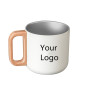 400ml Custom logo Printing 304 Stainless Steel Vacuum Office Coffee Mug Gift Cup with Wooden Handle Tumbler Insulated