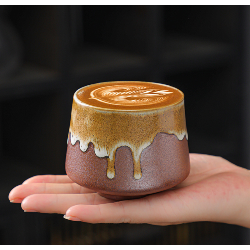 200ml Coffee Cup Japanese Retro Tea Cup Master Coarse Pottery Kiln Variable Glaze Ceramic Mug