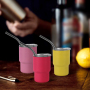 Stainless Steel Powder Coated Insulated Cups Espresso Cup 3 oz Mini Tumbler Shot Glass With Straw and Lid 3oz Mini Tumbler
