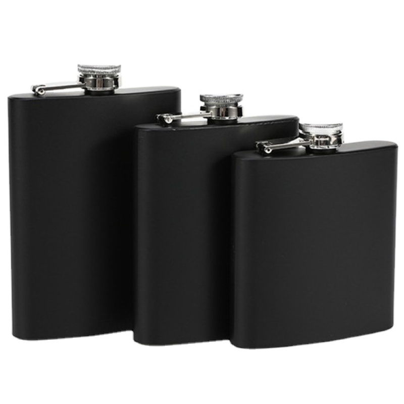 Factory Supply 6oz 7oz 8oz Colored Silver Black Stainless Steel Hip Flask Portable Whiskey Russian Liquor Wine Flask Custom Gift
