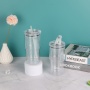 Best Selling Pre-drilled Glitter Snow Globe Cups 17oz Transparent Clear Acrylic Plastic Can Tumbler