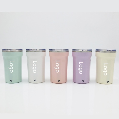 Wholesale Logo Printed 350ml Coffee Mug Stainless Steel SS304 Tumbler PP Shell Automatic Stirring USB Coffee Cup with Lid