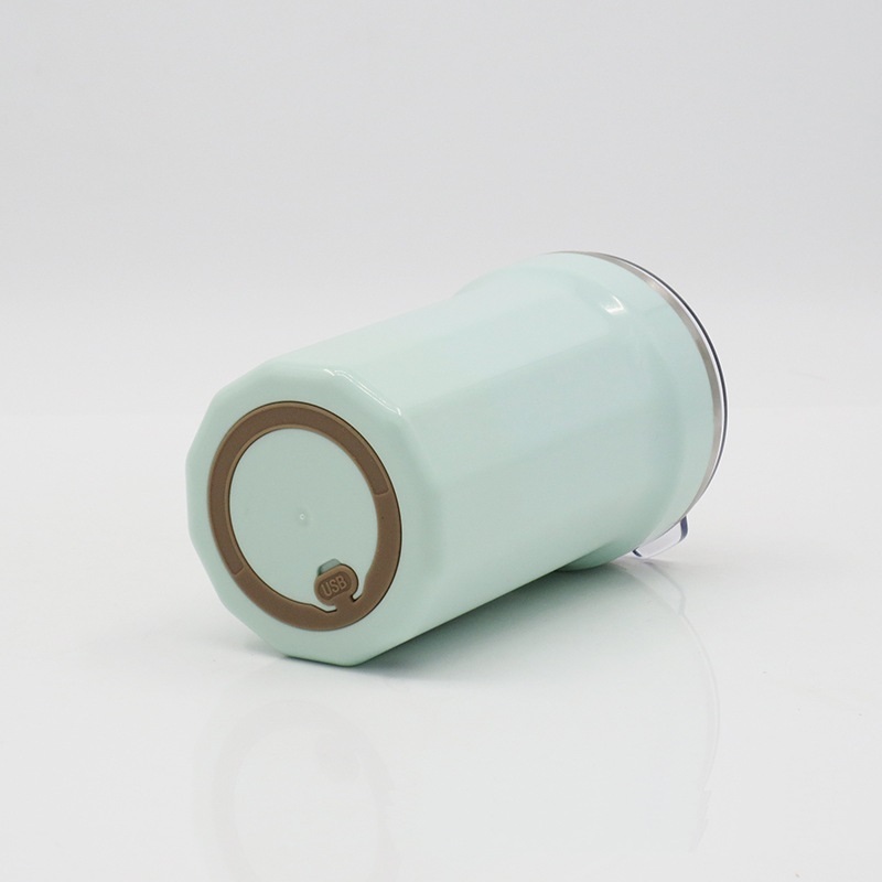 Wholesale Logo Printed 350ml Coffee Mug Stainless Steel SS304 Tumbler PP Shell Automatic Stirring USB Coffee Cup with Lid