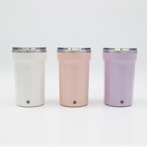 Wholesale Logo Printed 350ml Coffee Mug Stainless Steel SS304 Tumbler PP Shell Automatic Stirring USB Coffee Cup with Lid