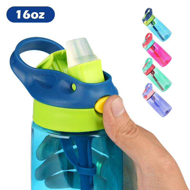 Custom 450ml 550ml Plastic Kids Water School Children Bpa Free Cartoon Kids Drink Bottles Leak Proof Plastic Sports Water Bottle