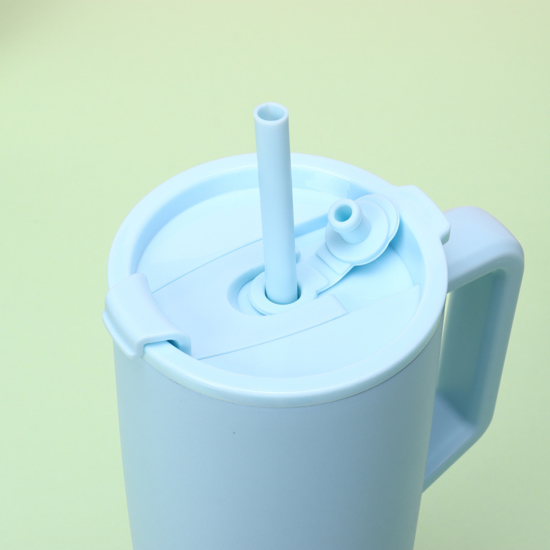 Custom Logo 40oz Stainless Steel Tumbler Power Coated Vacuum Insulated Metal Travel Mug Coffee Cup With Handle Screw Straw Lid