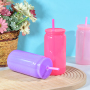 Plastic Cups with Lids and Colored Straw 16oz Colored Single Wall Drinking Cups Plastic Tumblers with Straws