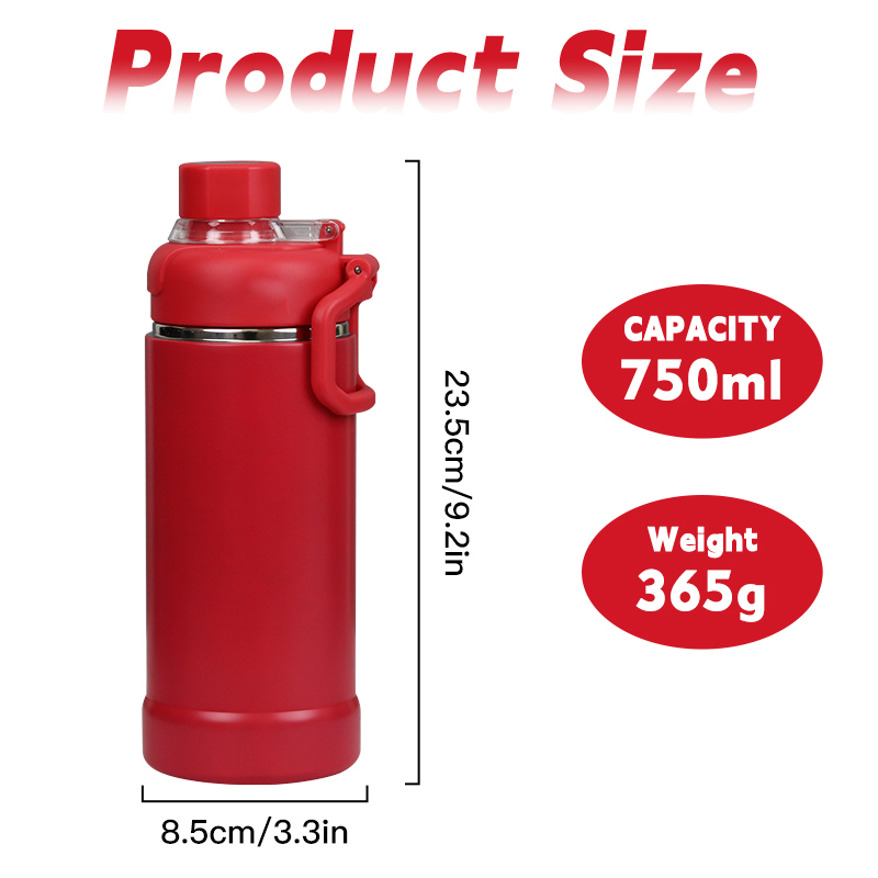 750ml Large Capacity New Brazilian Thermal Cup Outdoor Portable Sports Water Cup Portable Tea Cup Stylish Small Mouth