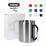 200ml 400ml Outdoor Camping Travel Portable Stainless Steel Coffee Cup Double Walled Carabiner Mug with Handle
