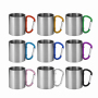 200ml 400ml Outdoor Camping Travel Portable Stainless Steel Coffee Cup Double Walled Carabiner Mug with Handle
