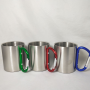 200ml 400ml Outdoor Camping Travel Portable Stainless Steel Coffee Cup Double Walled Carabiner Mug with Handle