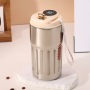 15oz Stainless Steel Coffee Mug Vacuum Insulated Tumbler with Temperature Display Coffee Outdoor Camping Mug with Leak-Proof Lid