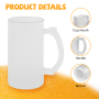 RTS USA Warehouse 24pcs/ctn Frosted Beer Mug Sublimation 16oz Frosted Beer Mug Glass Frosted 16oz Beer Mug