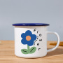 Ready to Ship 12oz Thickened Enamel Mugs Sublimation Blanks Coffee Mug With Different Colored Cup Rim for Heat Press Printing