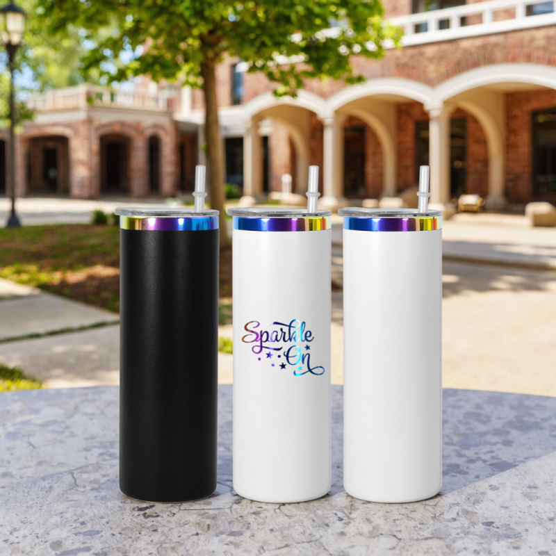RTS USA Warehouse 25pcs/ctn Stocked Rainbow Coated 20oz Stainless Steel Tumbler Vacuum Insulated 20oz Straight Tumbler for Laser