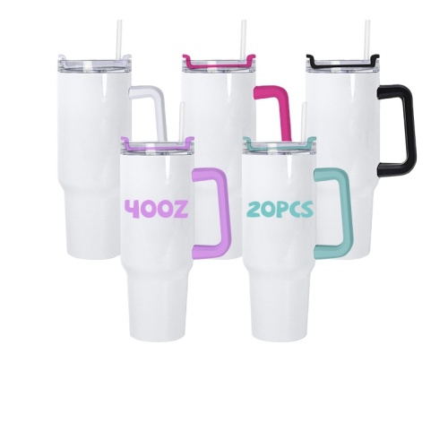 USA Warehouse RTS 40oz Sublimation Tumblers Festival Special Design Pattern Custom logo Travel Mug With Handle 20pcs/ctn
