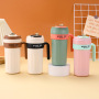 16oz Stainless Steel Coffee Mug With Temperature Display Coffee Outdoor Camping Mug With Leak-Proof Lid and Handle