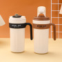 16oz Stainless Steel Coffee Mug With Temperature Display Coffee Outdoor Camping Mug With Leak-Proof Lid and Handle