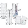 RTS Gift Printing 6oz Sublimation Coffee Mugs Ceramic Blank Cups Set of 4 with Rack for Heat Press DIY Printing