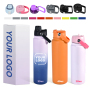 Newest Custom Logo Vacuum Flask 28oz 35oz 40oz Stainless Steel Insulated Sports Water Bottle with Free Suck Lid