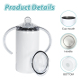 US Warehouse RTS 12oz Sublimation Tumbler Double Wall Stainless Steel Straight Kids Bottle Clear Lid Sippy Cups with Dual Lids