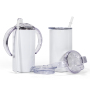 US Warehouse RTS 12oz Sublimation Tumbler Double Wall Stainless Steel Straight Kids Bottle Clear Lid Sippy Cups with Dual Lids