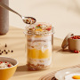16oz Reusable Portable Leak Proof Glass Breakfast Mason Jars Glass Cup Oats Jar Coffee Mug With Lids and Spoons Water Bottle
