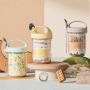 16oz Reusable Portable Leak Proof Glass Breakfast Mason Jars Glass Cup Oats Jar Coffee Mug With Lids and Spoons Water Bottle