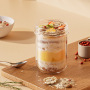 16oz Reusable Portable Leak Proof Glass Breakfast Mason Jars Glass Cup Oats Jar Coffee Mug With Lids and Spoons Water Bottle