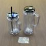 DSY New 16oz 20oz Pre-drilled Double Wall Plastic Snow Globe Tumbler Cup with Handle and Colored Plastic Lids and Straw