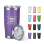 RTS US 20oz Travel Car Tumbler Mix Colors Powder Coated Tumbler Travel Mug Stainless Steel Vacuum Mug Laser Tumbler Insulated