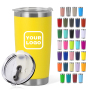 RTS China Warehouse 20oz Powder Coated Travel Coffee Mug Stainless Steel Double Wall Vacuum Cup 20oz Car Tumbler with Lid