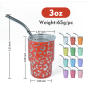 3oz Mini Tumbler Shot Glass With Straw and Lid, Set of 6 Mixed Colors Stainless Steel Mini Shot Glass Tumblers 6pcs/pack