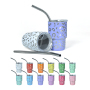3oz Mini Tumbler Shot Glass With Straw and Lid, Set of 6 Mixed Colors Stainless Steel Mini Shot Glass Tumblers 6pcs/pack