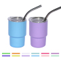 RTS 108pcs/ctn USA Warehouse Stocked Mini 3oz Shotglass Tumbler Cup Shot Stainless Steel Beer Mug with Metal Straw 12 Colors Mix
