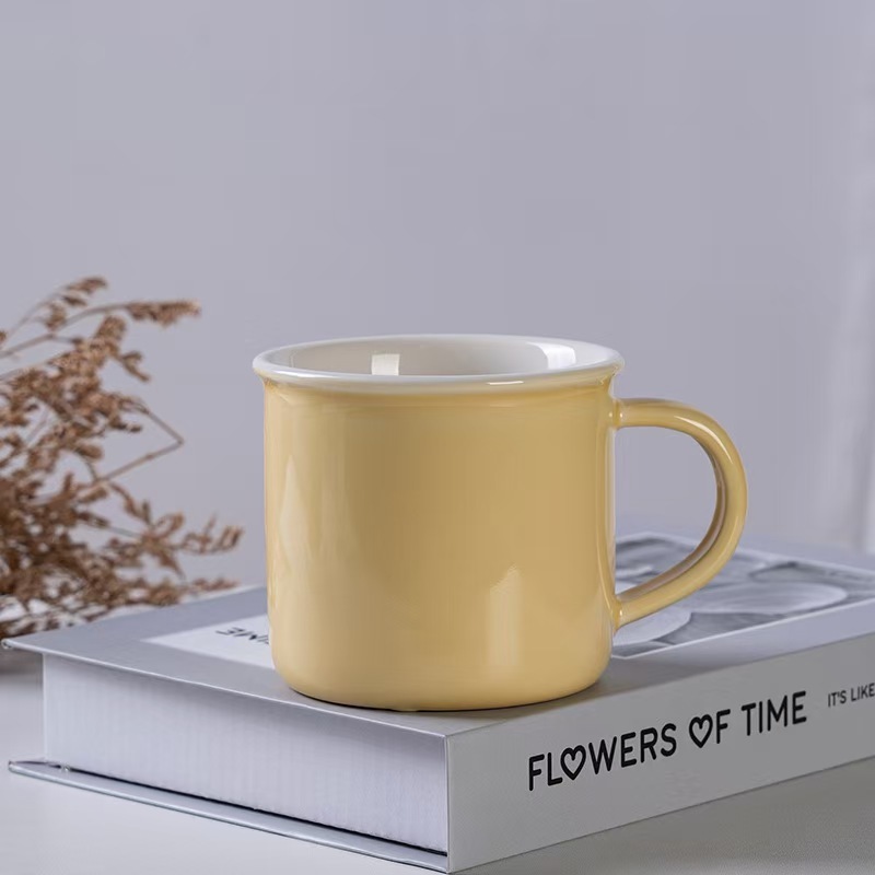 Low Quality Custom Logo High Quality Imitation Enamel Ceramic Mug Personalized Printing Ceramic Coffee Mugs for Gift