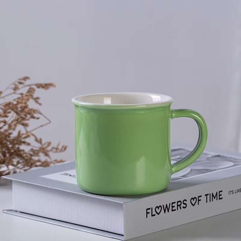 Low Quality Custom Logo High Quality Imitation Enamel Ceramic Mug Personalized Printing Ceramic Coffee Mugs for Gift