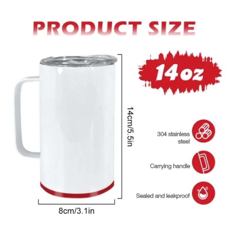 China RTS 14oz Sublimation Coffee Mug W/ Storage Bottom Car Cup Insulation Stainless Steel Tumbler for Heat Press Printing
