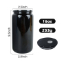 Factory Beer Can Shaped Drinkware 16oz Candy Colored Disposable Sublimation Glass Can Cups with PP Lids