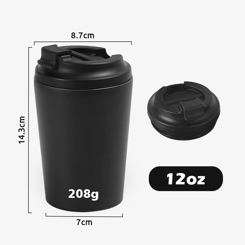 Custom Logo 12oz Portable Thermal Insulated Leak Proof Reusable Coffee Tumbler Stainless Steel Mug for Gifts